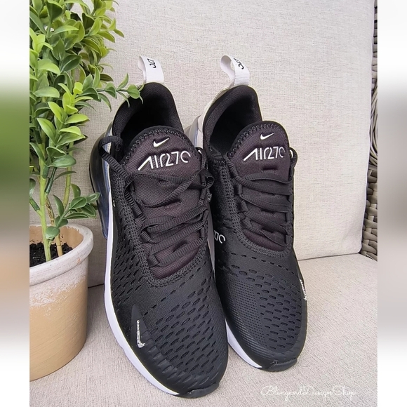 Swarovski Nike Air Max 270 Black Sneakers made with Crystals Women's Shoes - Picture 4 of 7